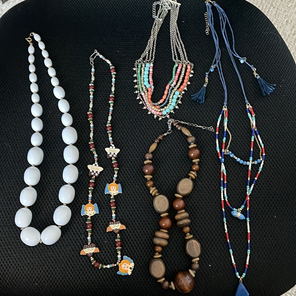 #29 variety material necklaces bundle